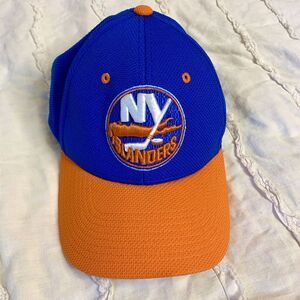 NY Islanders Authentic Zephyr Blue & Orange Hat M/L Fit Licensed NHL "Sample"